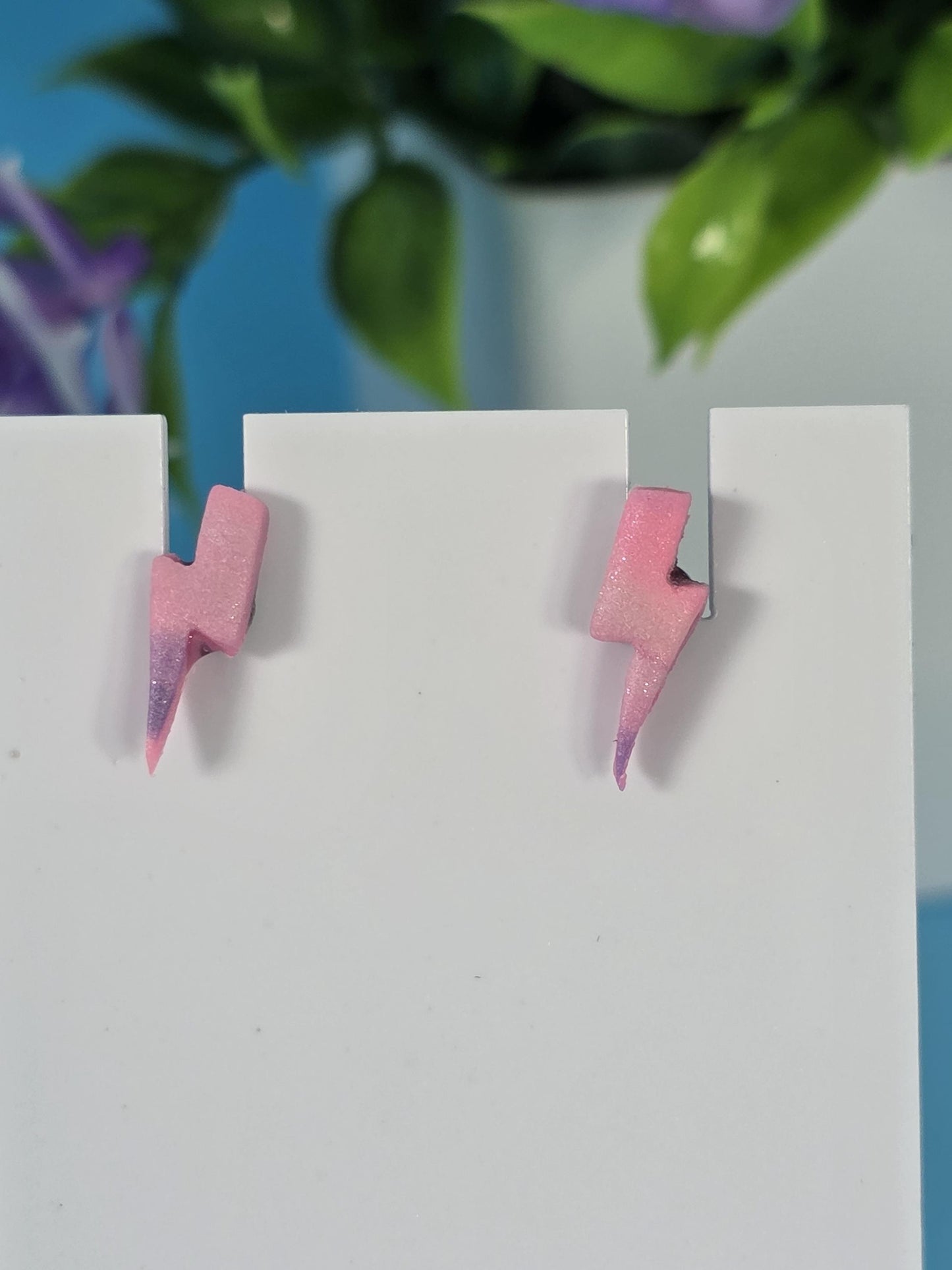 Mini Lightning Bolt Studs – Pink, Purple & Pearl | Spark Collection|