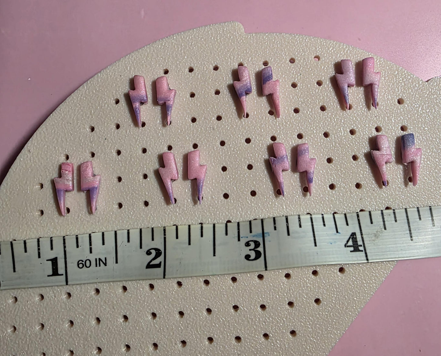 Mini Lightning Bolt Studs – Pink, Purple & Pearl | Spark Collection|