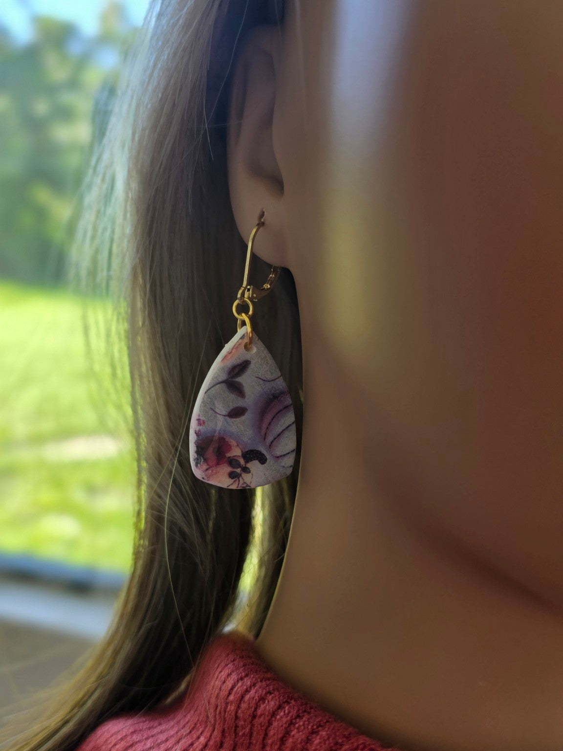 Fall Floral Pumpkin Dangle Earrings 🎃 White Pumpkin Blossom