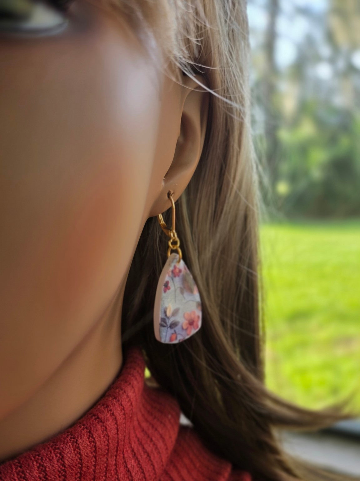 Fall Floral Dangle Earrings 🌸 Autumn Wildflower Teardrops