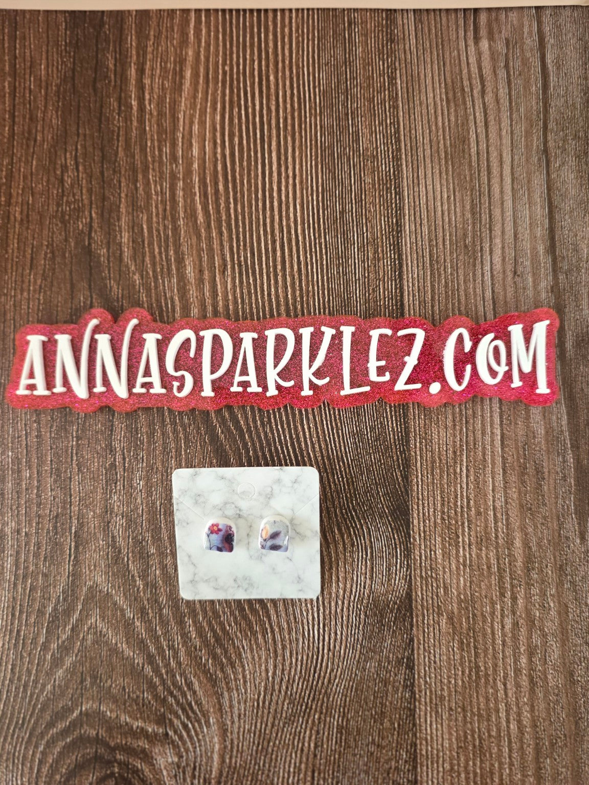 Fall Floral Pumpkin Stud Earrings 🎃 Misty & Mauve Blooms (Non-Resin Gloss)
