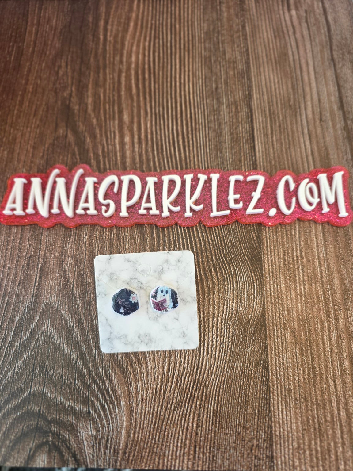 Ghostly Chapters Stud Earrings 👻 Glossy Non-Resin Haunted Florals