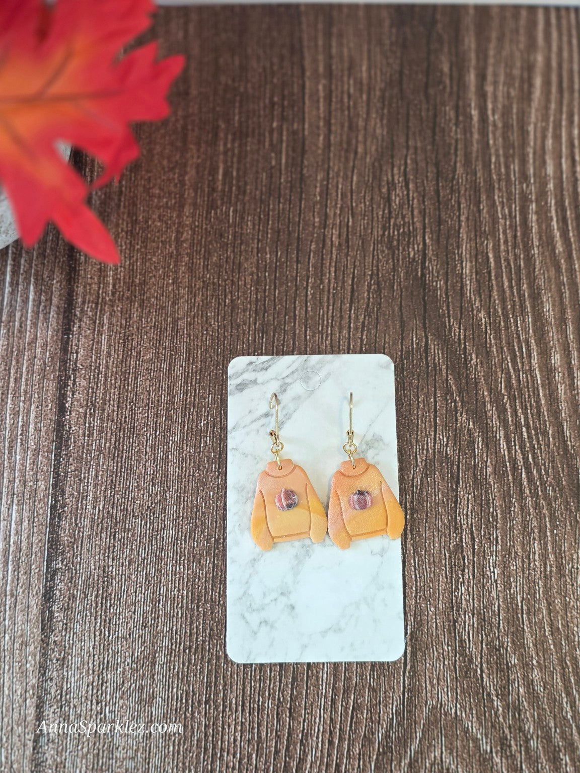 Pumpkin Patch Sweater Earrings 🧡 Cozy Clay Pullovers