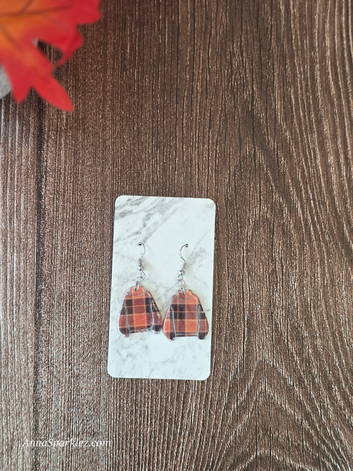 Classic Plaid Sweater Earrings 🍂 Rustic Autumn Style