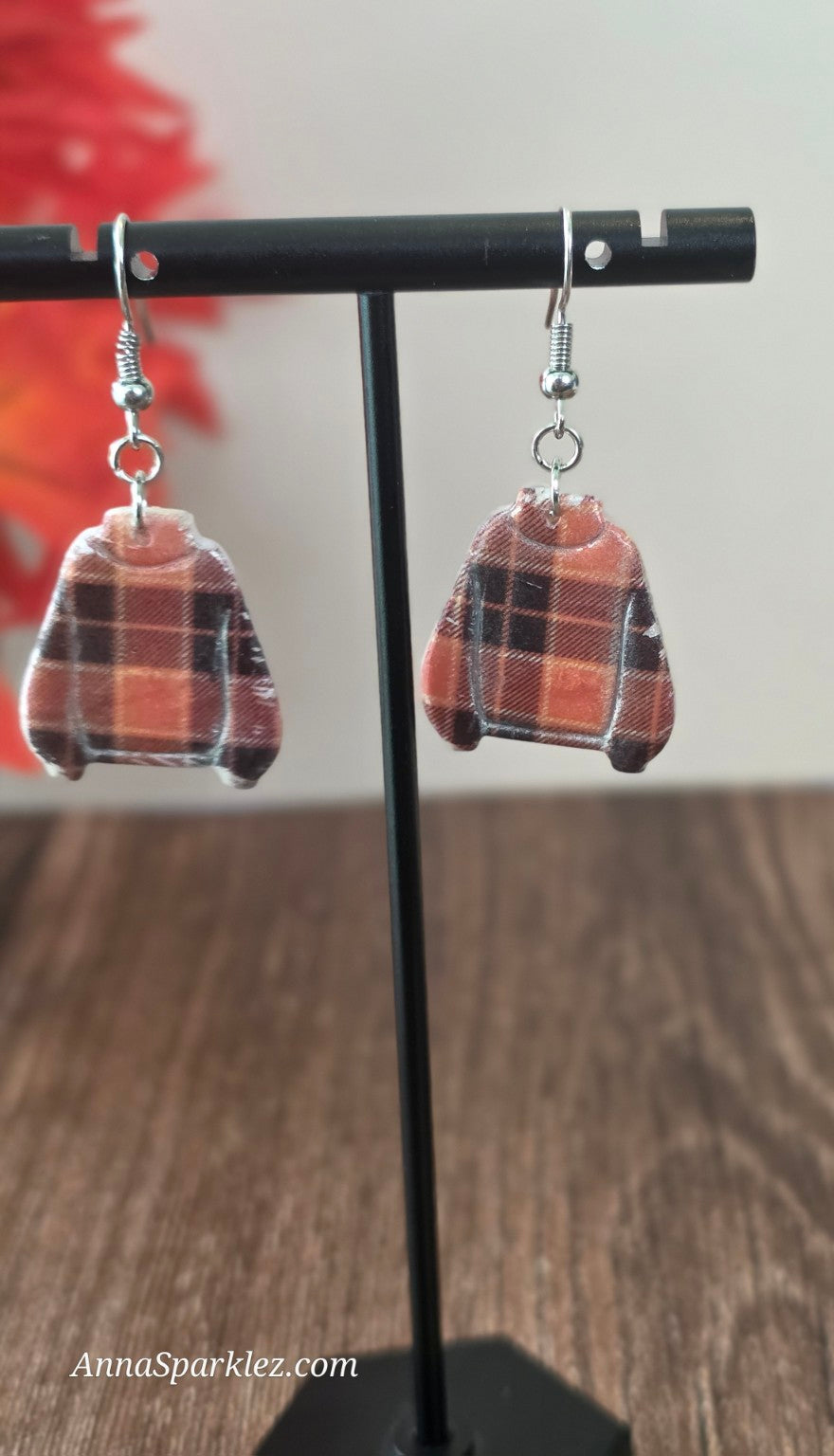 Classic Plaid Sweater Earrings 🍂 Rustic Autumn Style
