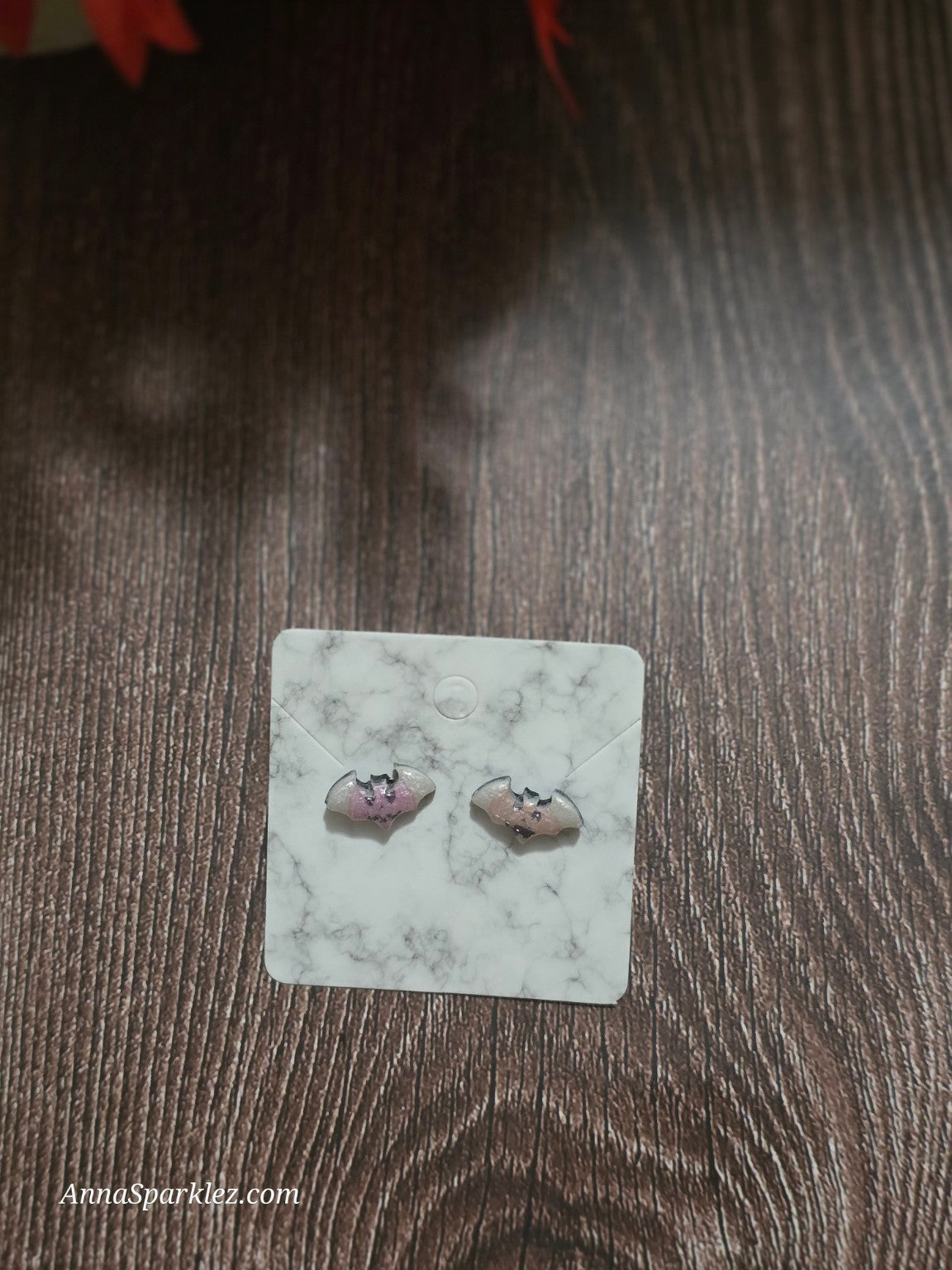 Batty for You Stud Earrings 🦇 Pink & Pearl Sparkle Bats