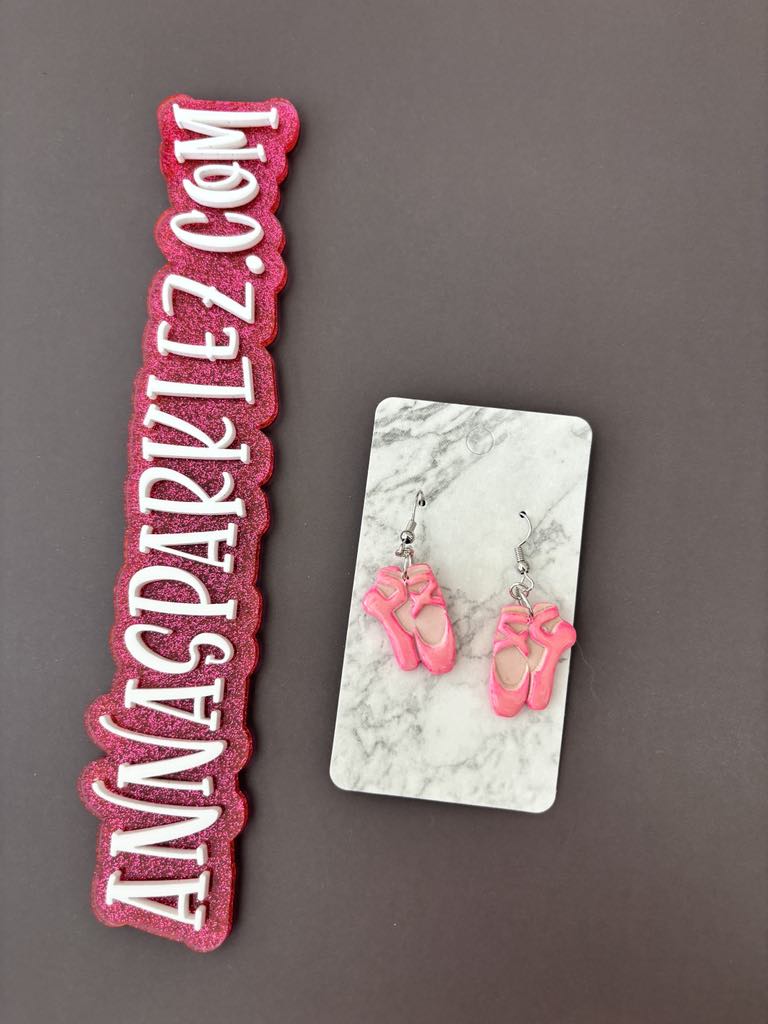 Ballet Pointe Slipper Earrings – Pink Polymer Clay Dangles for Dancers & Dreamers