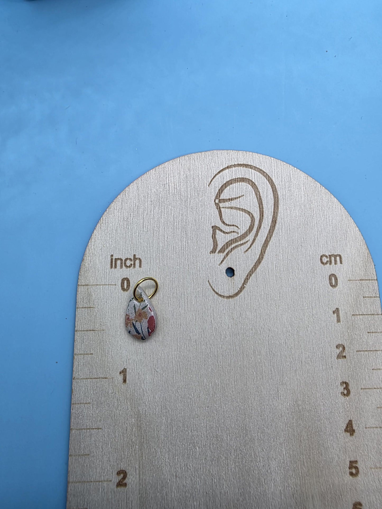 Pendant – Water Transfer Design with Resin Finish • Lightweight Polymer Dangle • Handmade• Matching Pendant Available! ()